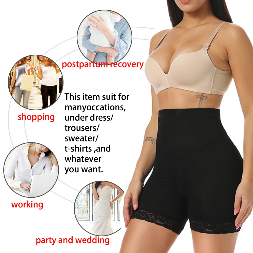 Kobiety Butt Lifter Shapewear bielizna z wypełniaczem Hip Enhancer szorty fałszywe Booty majtki modelujące brzuch wysoki gorset Waist Trainer