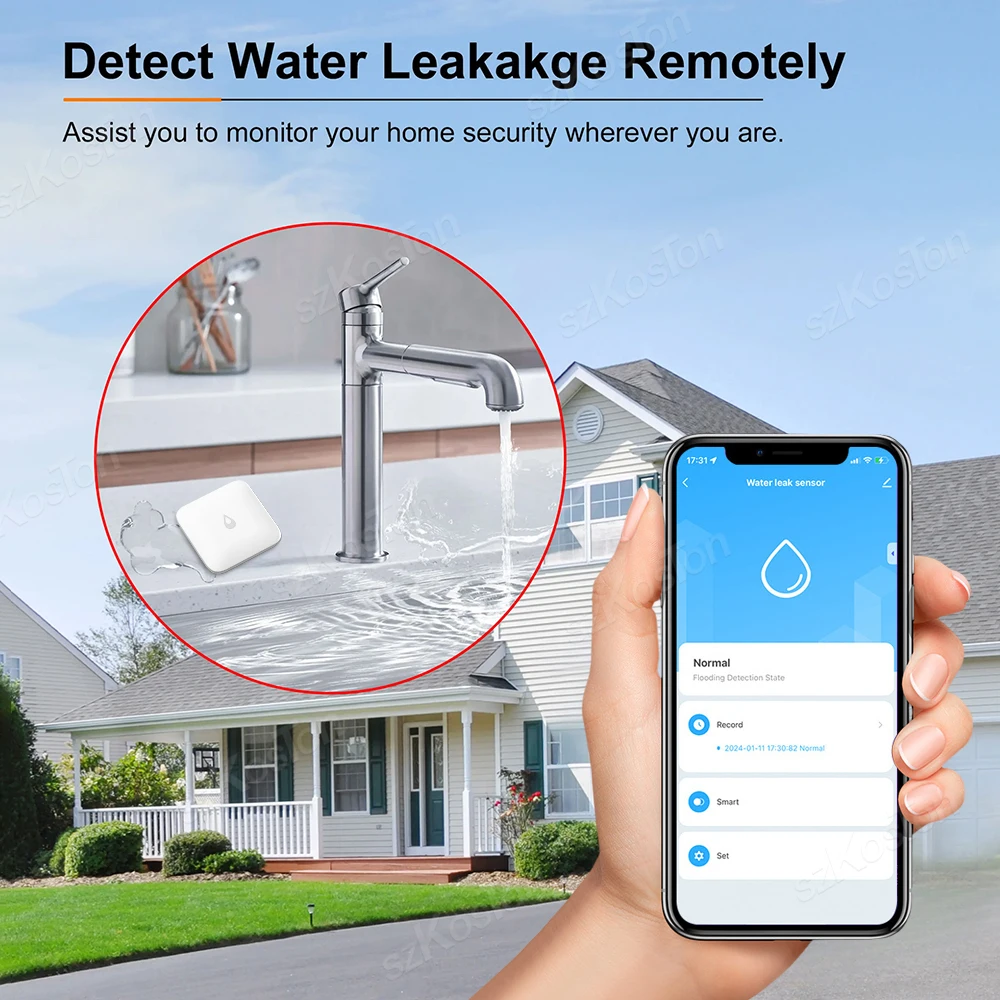 Imagem -04 - Ewelink App Inteligente Detector de Alarme de Vazamento de Água Sensor de Imersão Monitoramento Remoto Sensor de Inundação para Home Assistant Alice App Zigbee 3.0