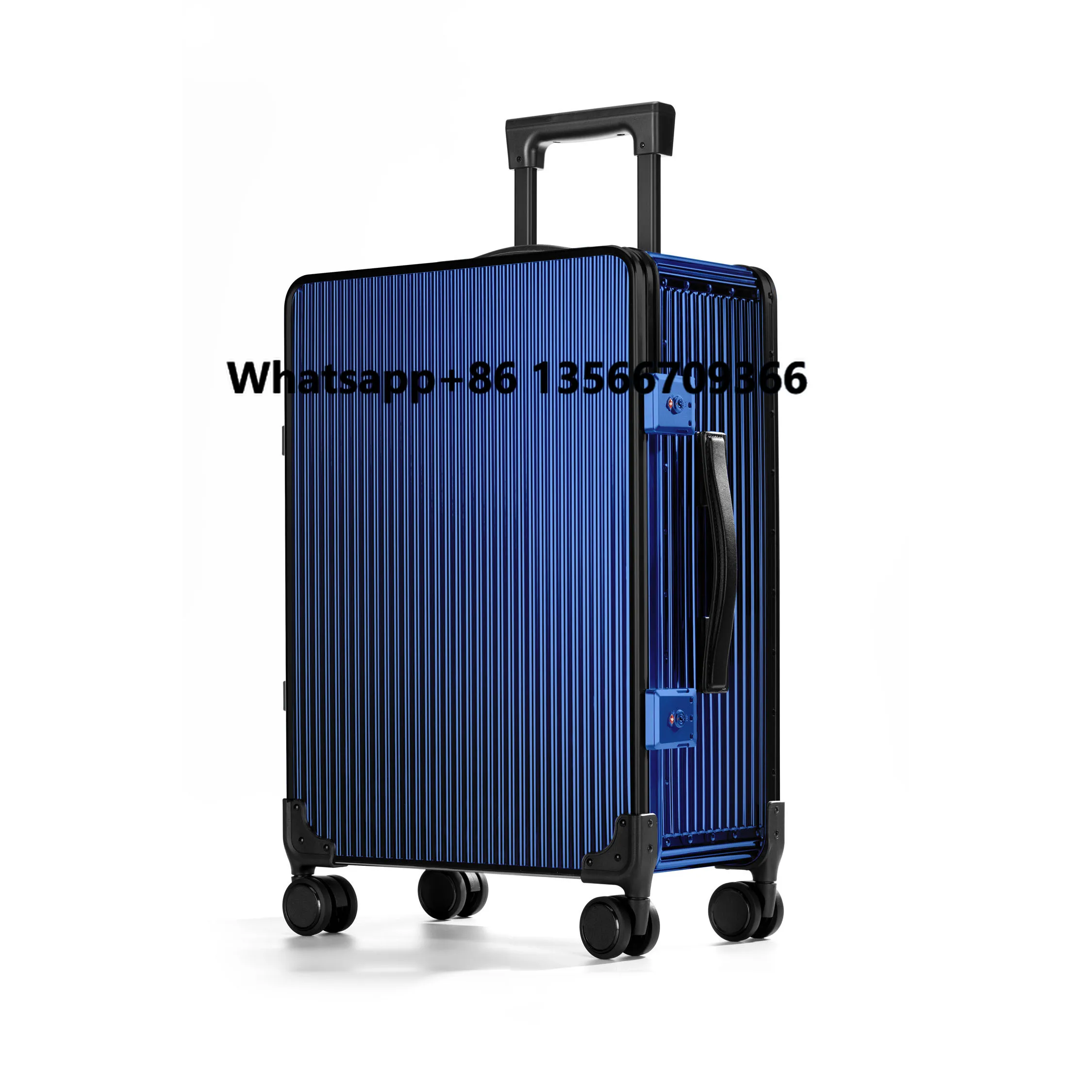 

20-Inch Luxury Trolley Case Super Hard 304 Stainless Steel Carry-On Suitcase Titanium Plating Large Cabin Valise Luggage Sets