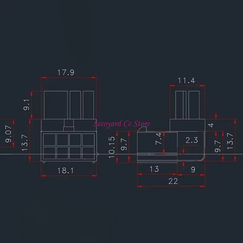 N3UC GPU VGA 8Pin Male 90 Degree Turn to 8Pin Female Power Adapters