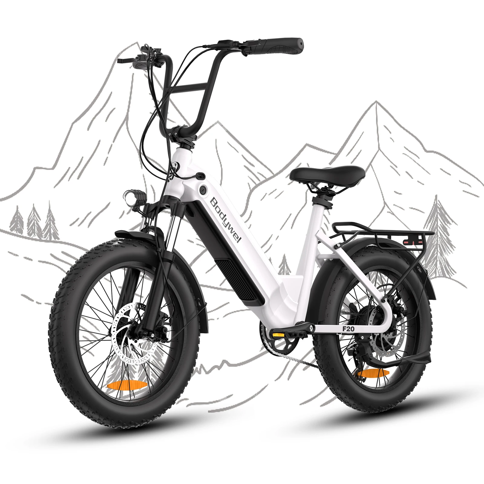 

Bodywel F20 Fat Tire Ebike 20 дюймов электрический велосипед 500 Вт 48 В 13,5 Ач аккумулятор вездеходный электронный велосипед для бездорожья для взрослых