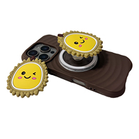 Soft Cute NaughtyDurian Cellphone Holder Griptok Phone Stand Holder Support For iPhone 17 iPhone 16Pro Max Samsung Girl Gift