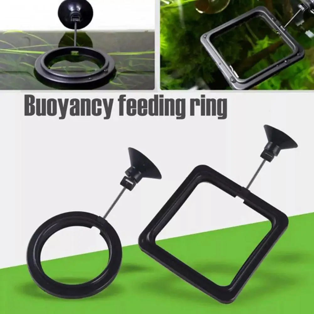 Aquarium Quadrat Runde Schwimmende Fütterung Zierfische Fisch Feeder Fütterung Tank T6U1