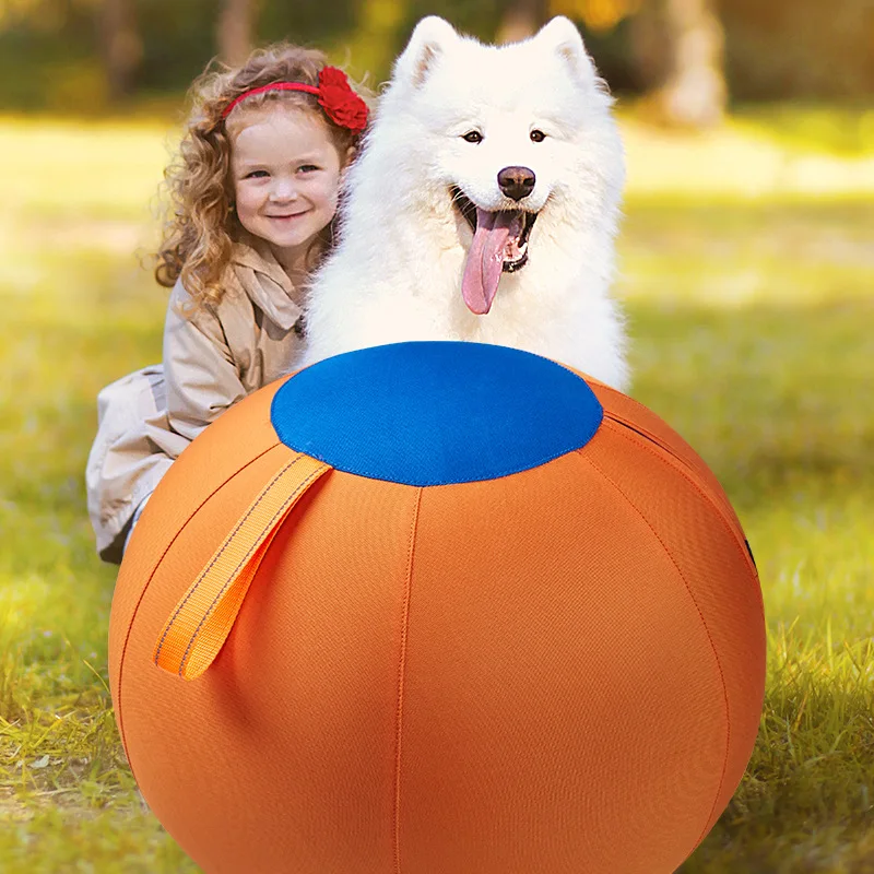 Durable solid-color polyester inflatable training and exercise toy, pet game ball