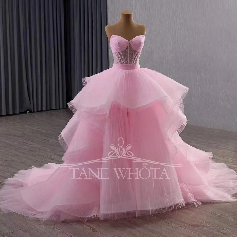 Элегантное длинное бальное платье в форме сердца, вечернее платье розового цвета со шнуровкой сзади, расшитое блестками и кристаллами, настраиваемое, подходит для женщин