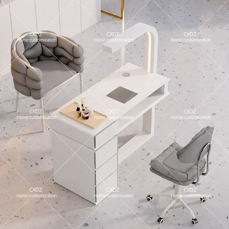 Nail Art Table and Chair Set Single Double Multifunctional Light Luxury Simple Fashion Practical Manicure Desk Station