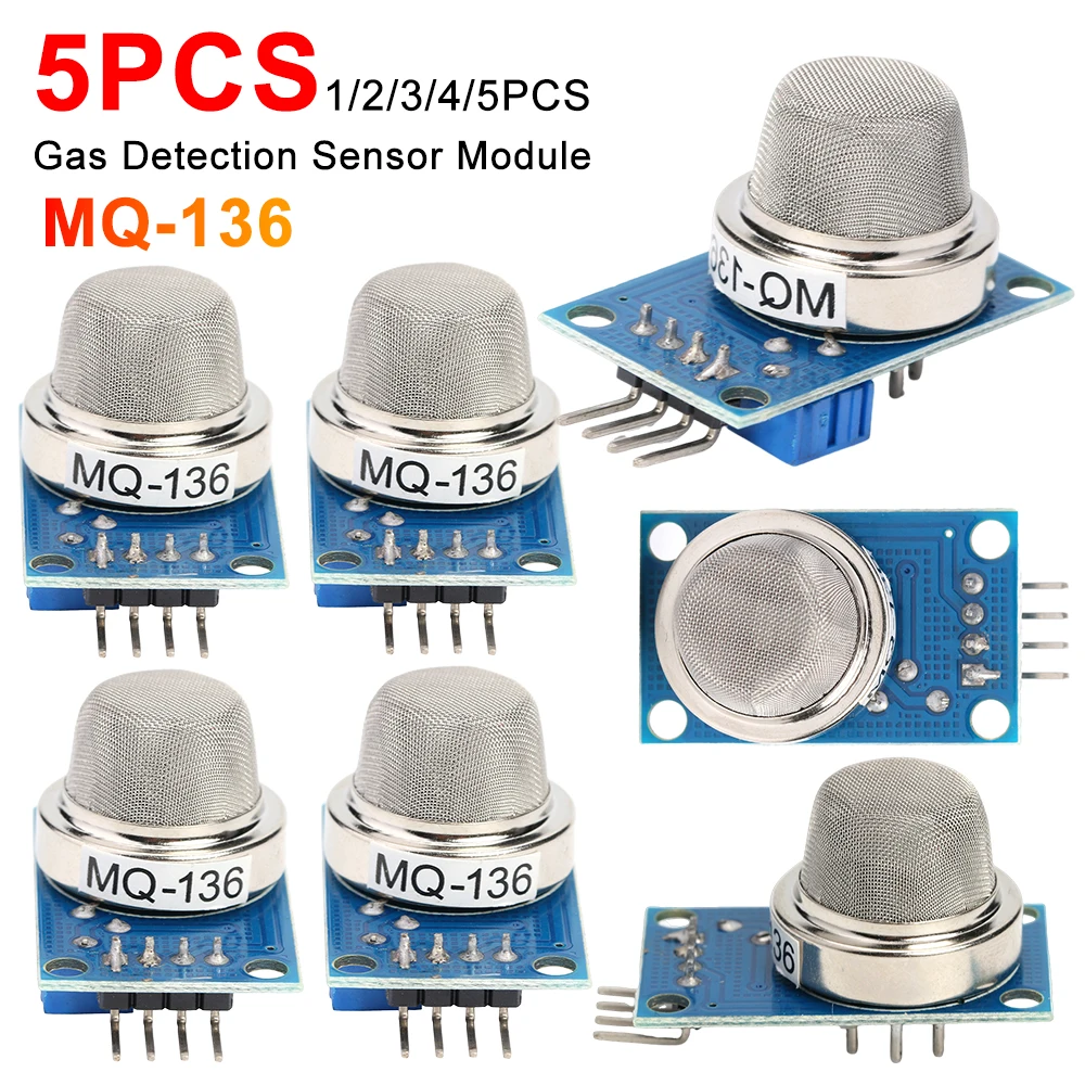 1-5PCS Gas Detection Sensor Module MQ-136 LM393 Sulphide Hydrogen Detector Sensors for Liquefied Petroleum Gas Butane Gas Sensor