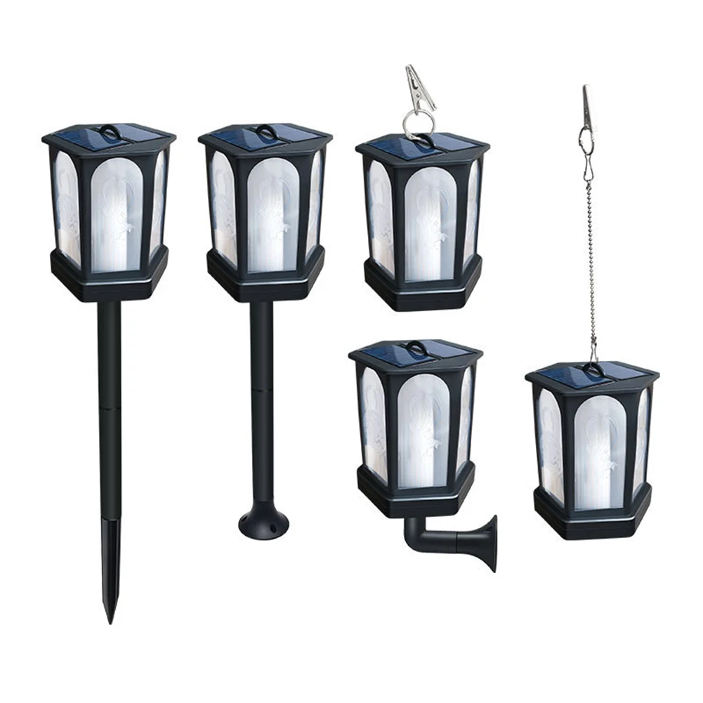 Solar Flame Wall Lanterns Outdoor Torches Lights Wall Mounted Flickering LED Lights Waterproof For Garden Walkway Patio Porch