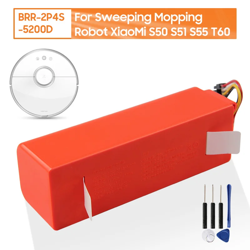 

Сменный аккумулятор BRR-2P4S-5200D для XIAOMI MIJIA Mi S50 S51 S55 T60, робот-пылесос для подметания и мытья полов, 5200 мАч