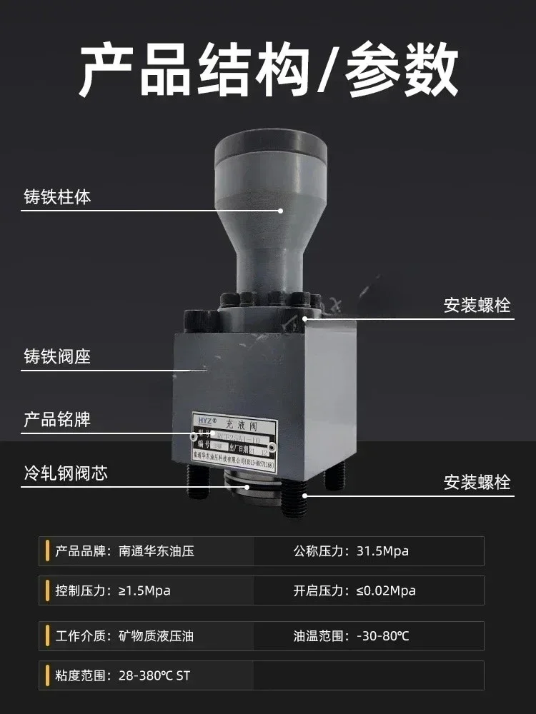

Hot sales Hydraulic filling valve RCF25A1-10 YCF- 40/63/80/125A1-10 100B1-20 Hot sales
