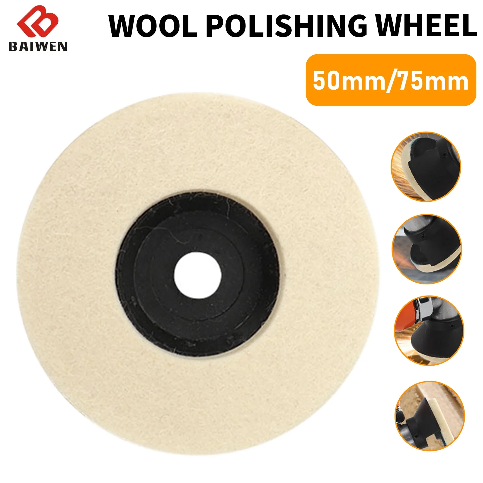 2PC 2/3inch Wool Polishing Wheel Polishing Pads Angle Grinder Wheel Felt Polishing Disc for Metal Marble Glass Ceramic Tools