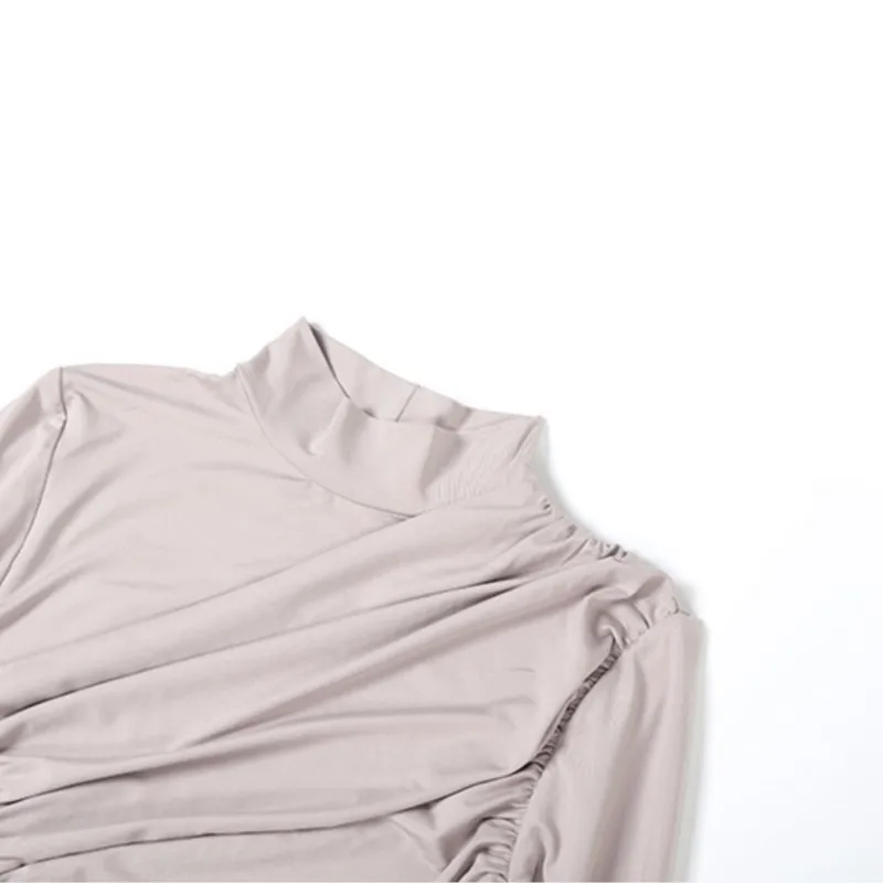 Vestido largo plisado de otoño para mujer, vestido de fiesta ajustado de cintura alta a la moda, vestido Maxi ajustado para mujer