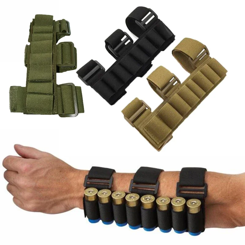 

12/20 Ga Magazine Pouch Hunting Buttstock Shell Ammo Carrier Holder Tactical Airsoft Arm Bag 8 Rounds Molle Rifle Mag Pouch