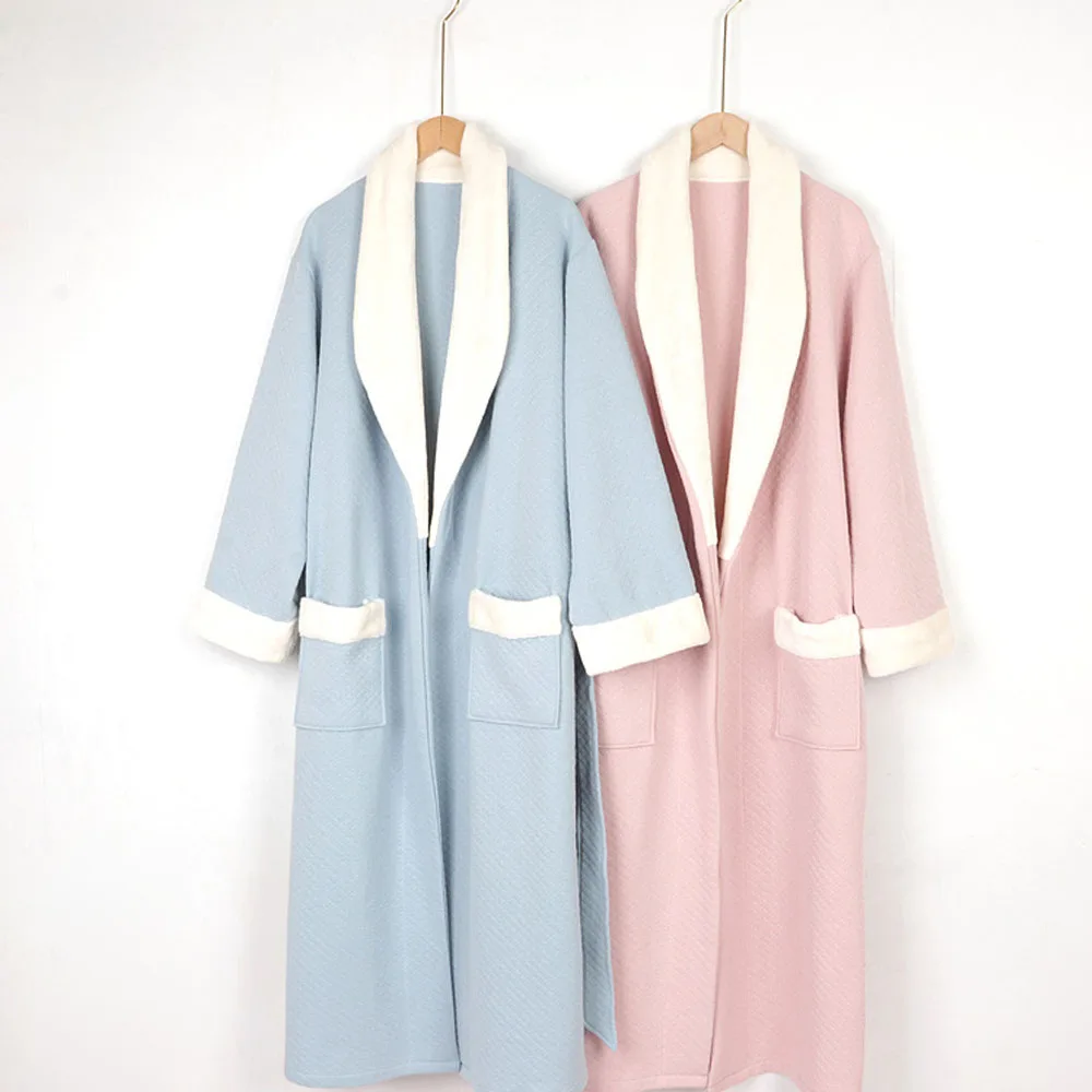 

2024 Women Cotton Robe Pajamas Winter Autumn Soft Comfortable Home Dressing Nightwear Casual Sleepwear Kimono Bathrobe Gown