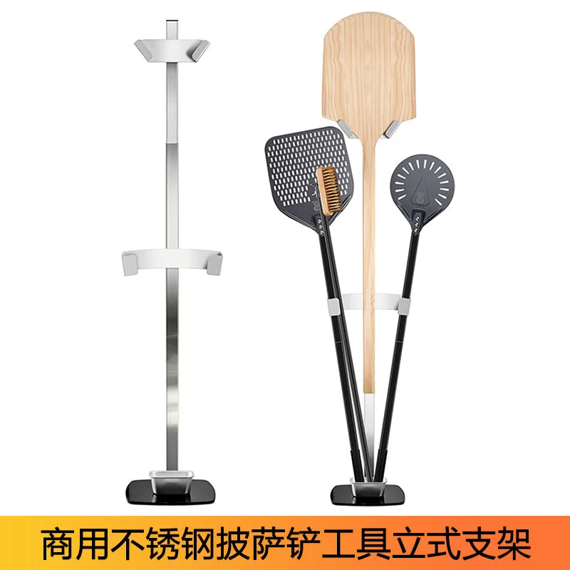 Commercial Stainless Steel Pizza Shovel Tool Vertical Storage Rack Thickened Kitchen Baking Utility Rack