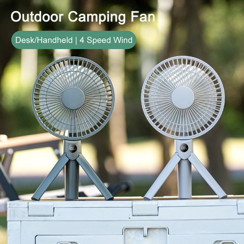 

Новый складной вентилятор для кемпинга на открытом воздухе с 4 скоростями, регулировкой мощности, настольный, с аккумулятором 3000 мАч, портативный электрический вентилятор