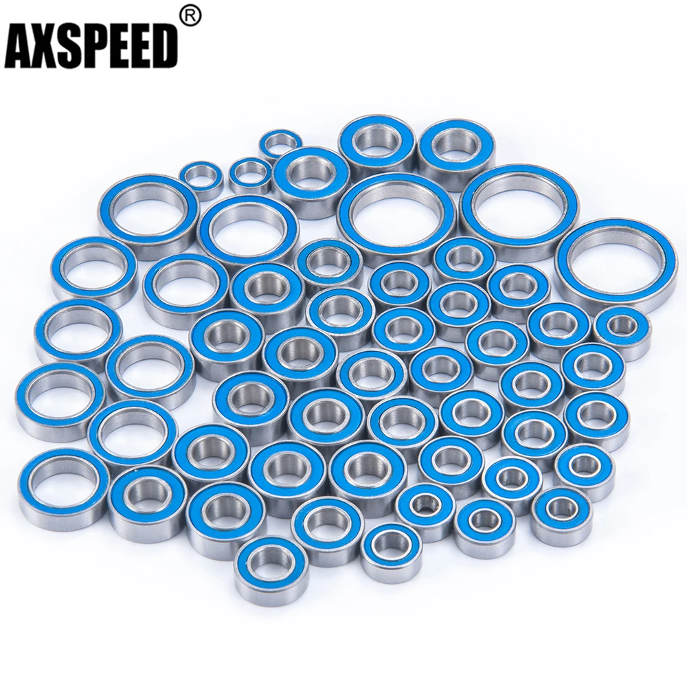 

AXSPEED 55Pcs Complete Ball Bearing Kit Rubber Sealed Chrome Steel for 1/10 TRX-6 TRX6 RC Crawler Car Parts