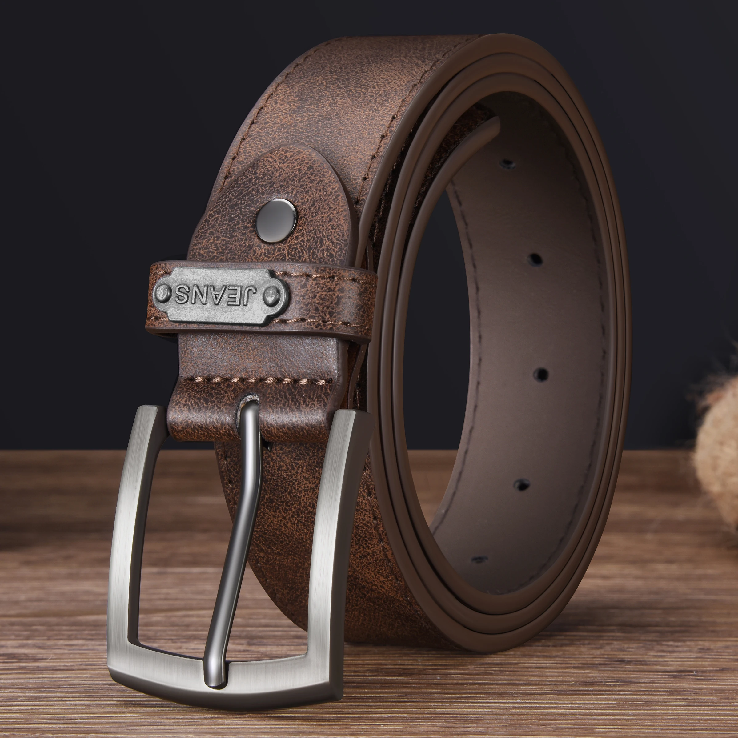 حزام كاجوال بإبزيم دبوس للرجال، أحزمة مصممة لإكسسوارات الأعمال العصرية مقاس كبير، متعددة الاستخدامات للجينز والفساتين والملابس الكاجوال #3