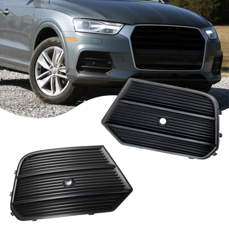

Для Audi Q3 2016-2017 автомобильный нижний бампер, решетка противотуманных фар с радарным отверстием 8U0807681Q 8U0807682Q, аксессуары для стайлинга автомобилей