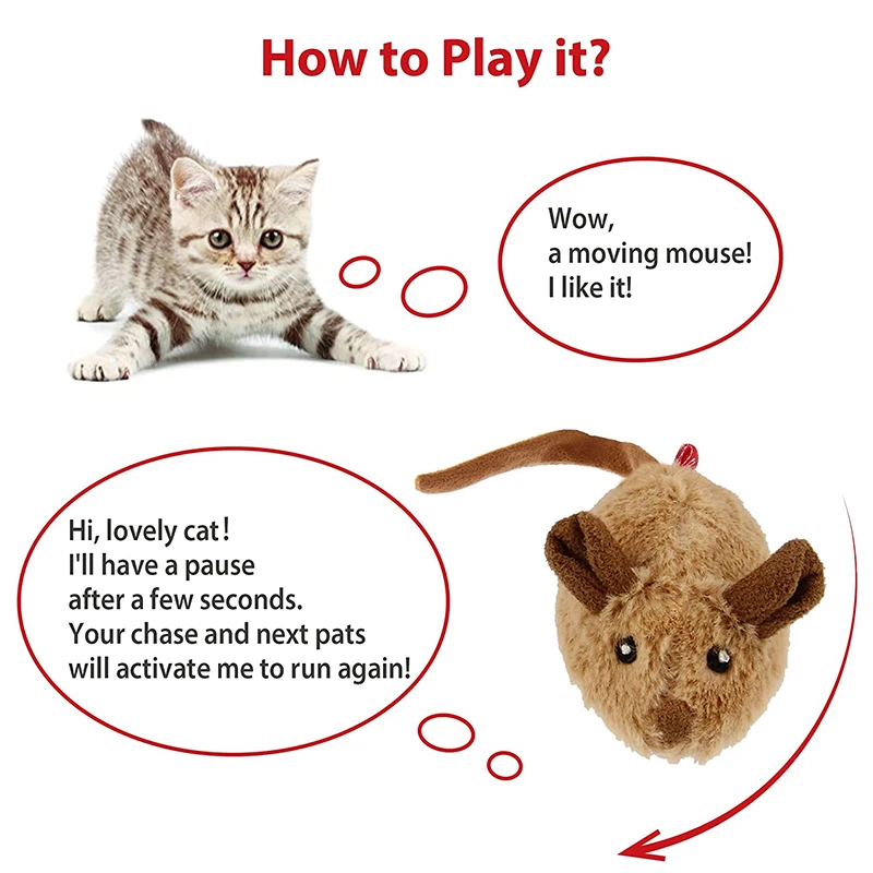 GiGwi Pet Toy Smart Sensor Pulley Mouse Catnip Mice Cats Toys Plush Cat Toy For Kitten Cute Plush Interactive Cat Accessories