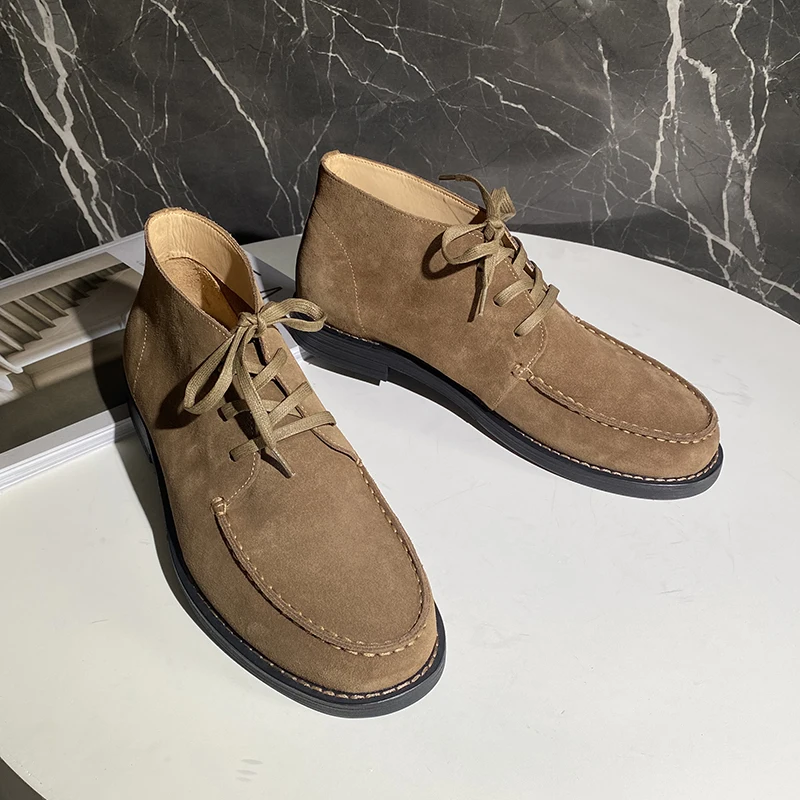 007 Same Suede High-Top Retro  Boots Men's Shoes Chukka Ankle Boots Italian Drakes Desert Boots Men