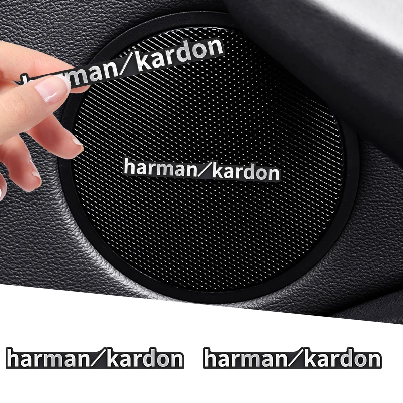 4pcs/8pcs high-quality Metal harman/kardon logo car Hi-Fi Speaker audio Speaker Badge stereo Emblem sticker styling
