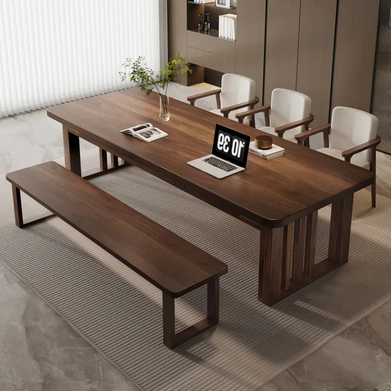 Walnut large desk to the living room to become a home reading table conference office desk log dining table solid wood table