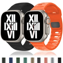 Silicone Band For Apple Watch Strap 49mm 45mm 41mm 44mm 40mm 42mm 46mm Sport Bracelet iWatch Ultra 3 4 5 SE 6 7 8 9 10 Watchband