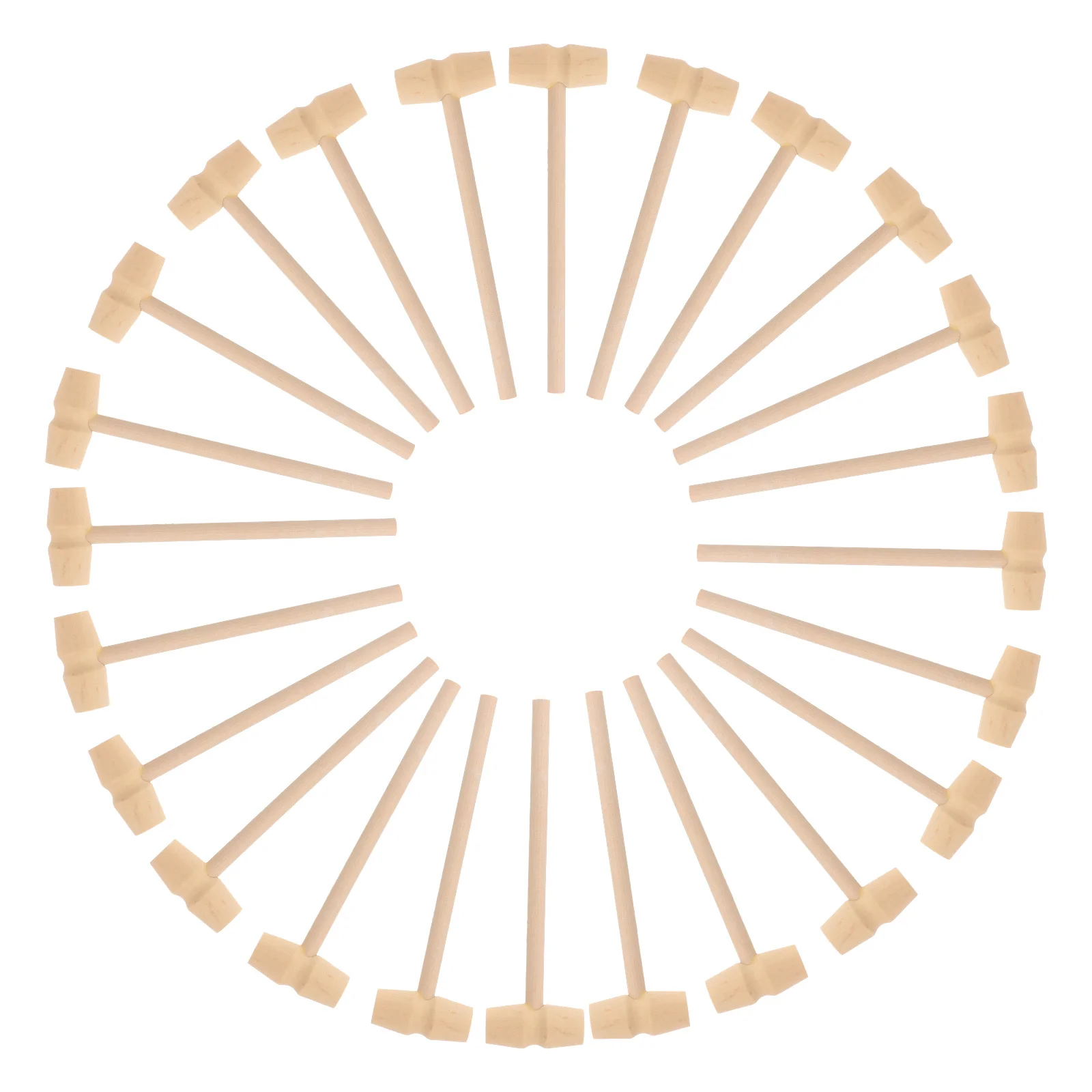 20 個小さな木製マレット細かいサンディングバリなし無垢材ノックパウンドグリップトレーニング目手のコーディネーション