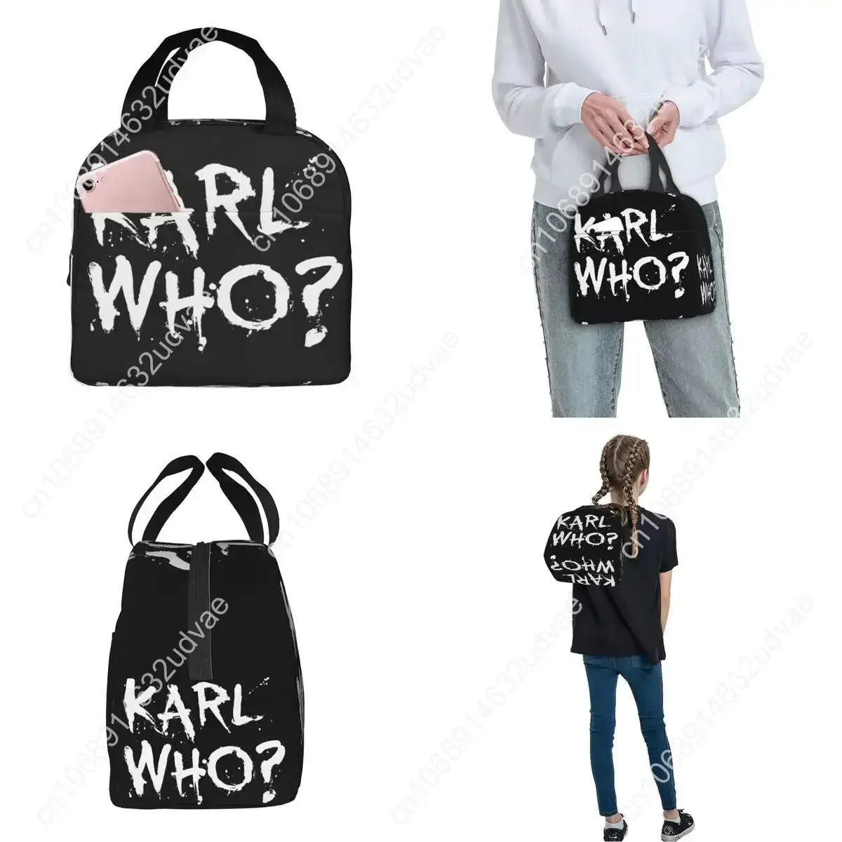 Lunch Bag for Women Kids Karl Who Thermal Cooler Portable Picnic Canvas Tote Bento Pouch