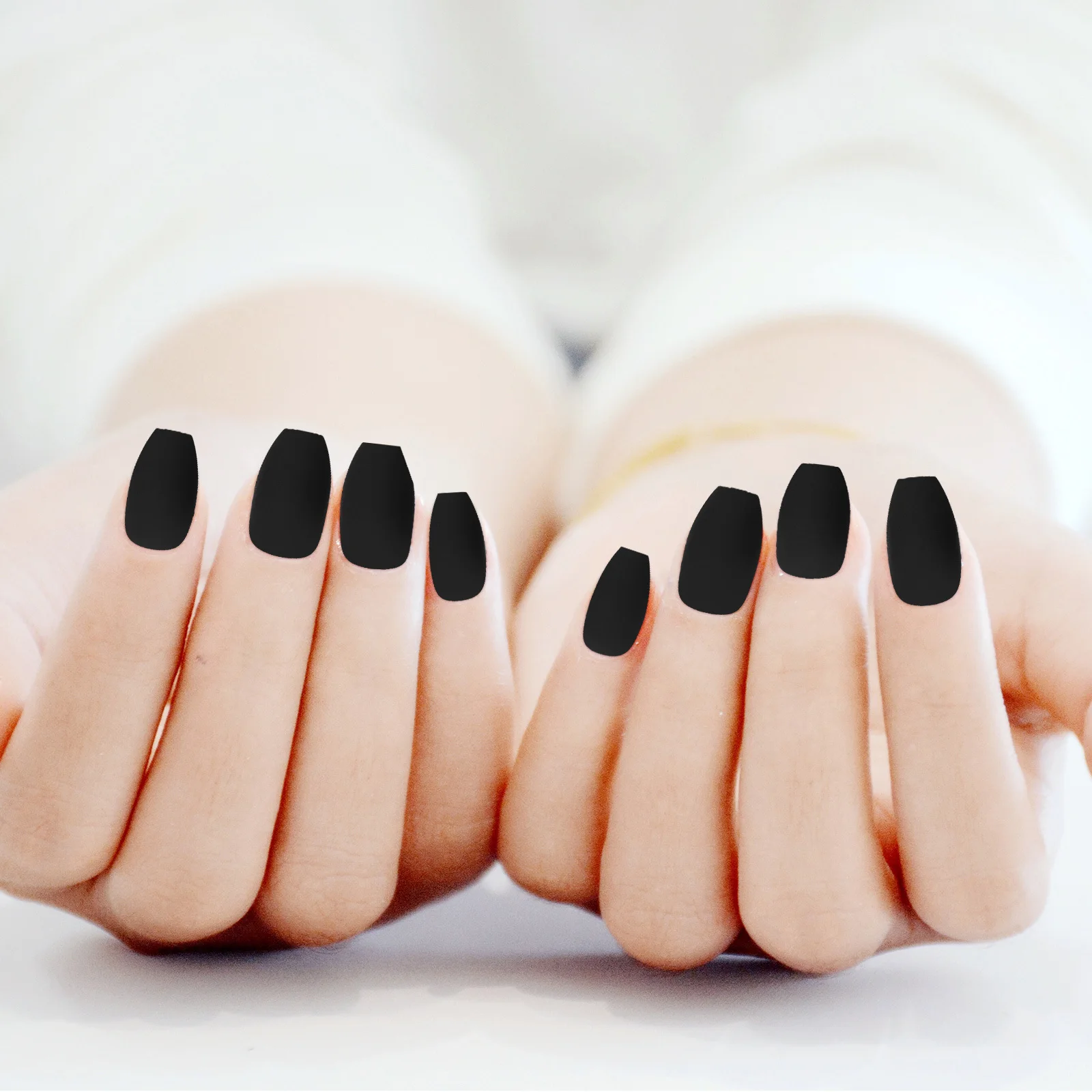 1 Juego de uñas postizas largas, cubierta completa, acabado mate, diseño artístico de uñas elegante para fiesta, decoración de uñas postizas para salón de mujeres