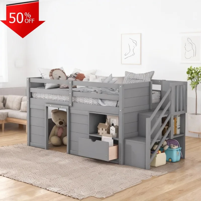 

Mini Crib Girls Frame Kids Bedroom Furniture Children's High Bed Child Baby Bouncer Montessori Beds Lit Cabane Bunk Furniture