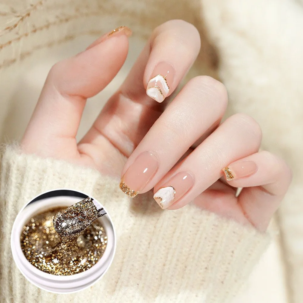 Stunning Glitter Gel Polish Metallic Shine Varnish Long Lasting UV LED Gel For Professional Nail Art Creations
