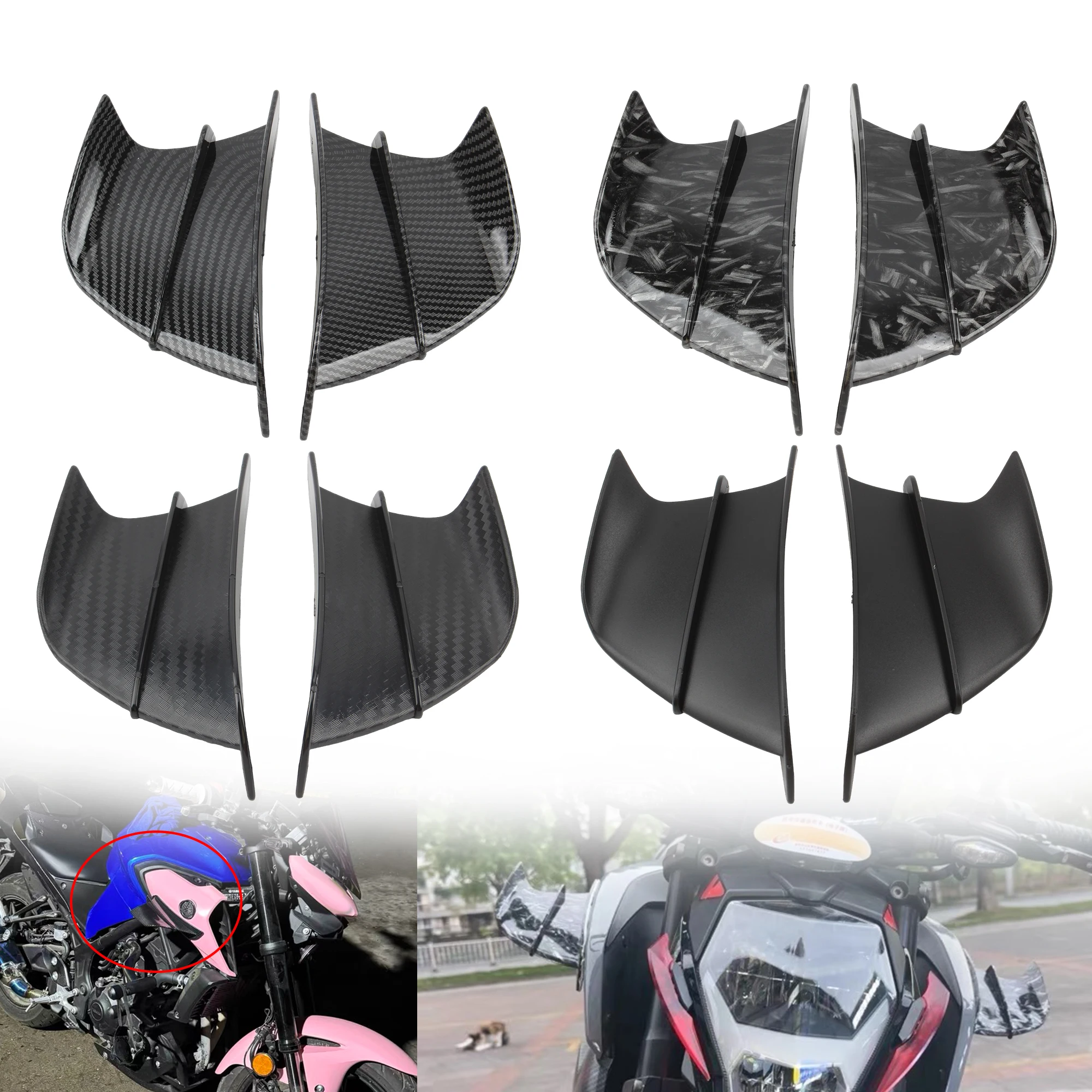 

Universal Winglet Aerodynamic Spoiler Wing with Adhesive Motorcycle Decoration Sticker For Honda Yamaha Suzuki Moto Accessories