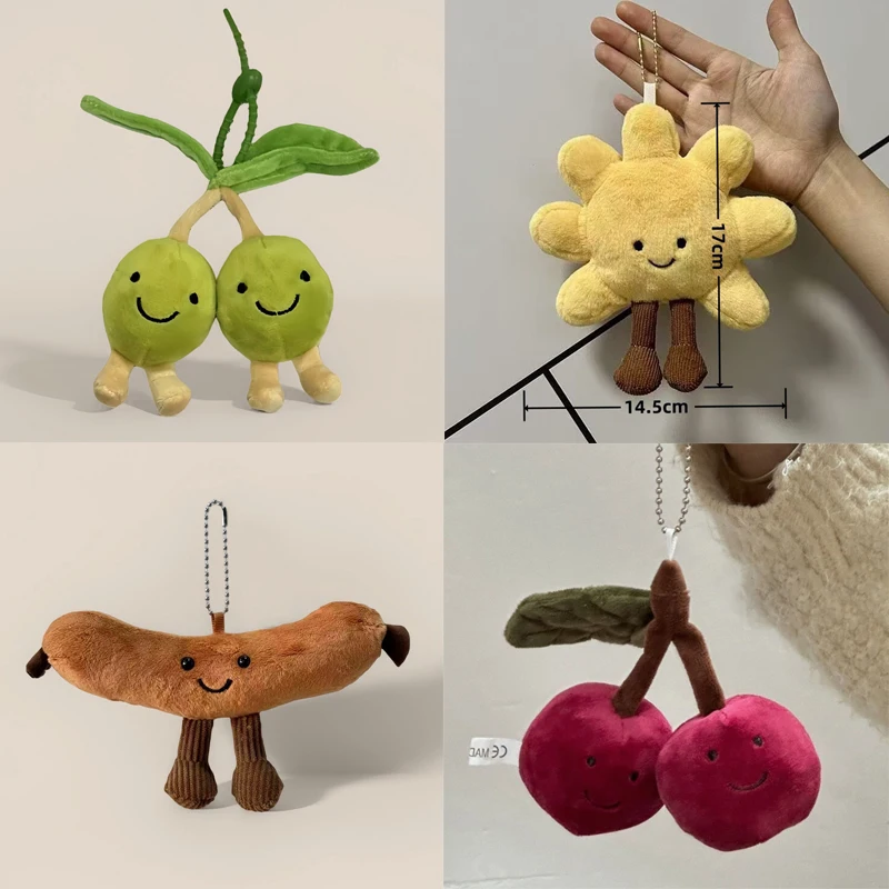 

【New In Stock】 Fruit Food Series Keychain Plush Doll Toy- Pendant Keychain Trend Creative *Cute Kawaii Keychain Decor Kids Gift！