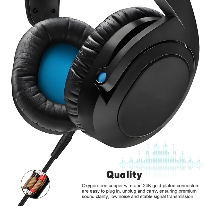 كابل صوت بديل لسلك HD8 DJ لـ HD6 Mix، HD7 DJ، HD8 DJ، HD515، 2.5 مم إلى 3.5 مم سلك Aux مع محول 6.35-ABLA #5