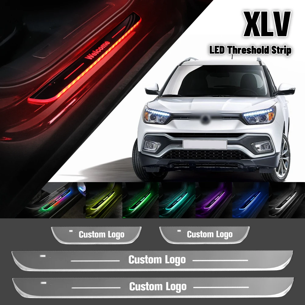 

For Ssangyong XLV 2016-2023 Car Door Sill Light Customized Logo LED 2019 2020 2021 2022 Welcome Threshold Pedal Lamp Accessories