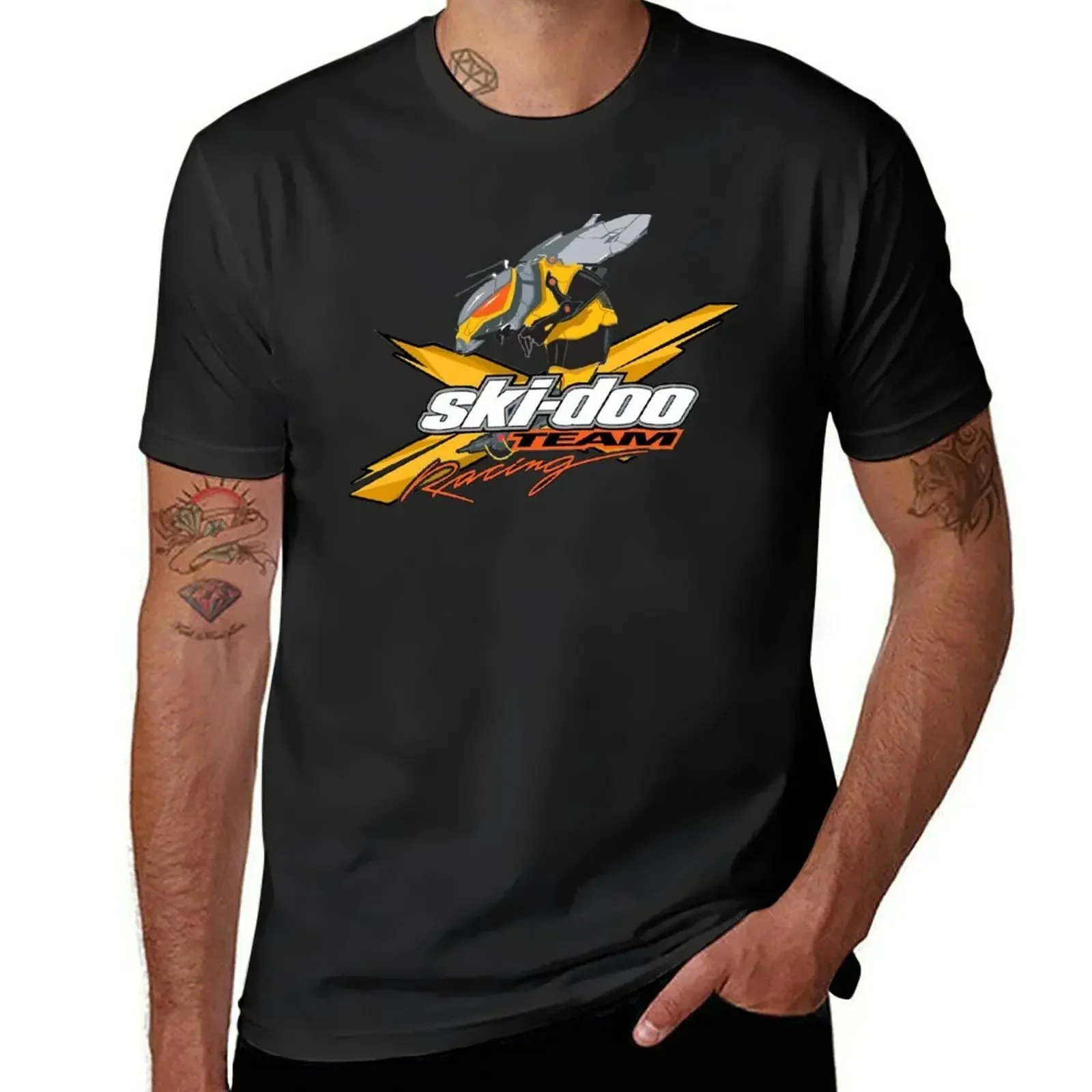 Ski-Doo Logo T-Shirt sports fans summer top plain black t shirts men