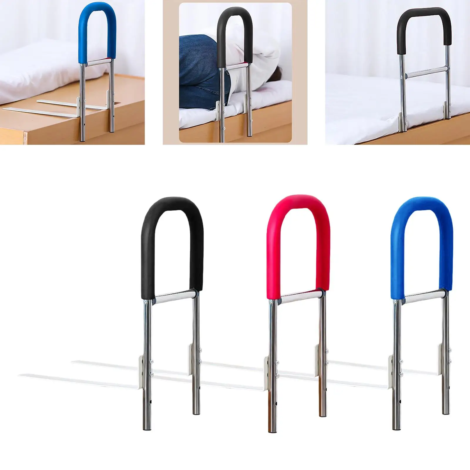 Bed Rail Fall Prevention Standing Assist Sturdy Mobility Aid Bed Safety Handrail for Seniors