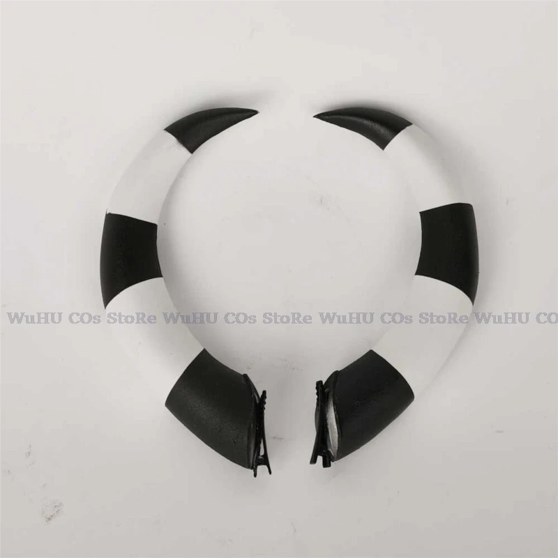 Anime Helluva Cosplay Boss Blitzo Cosplay Blitzo Horns Blitzo Prop 22cm Black White Horns Bend Women Men Halloween Cosplay Prop