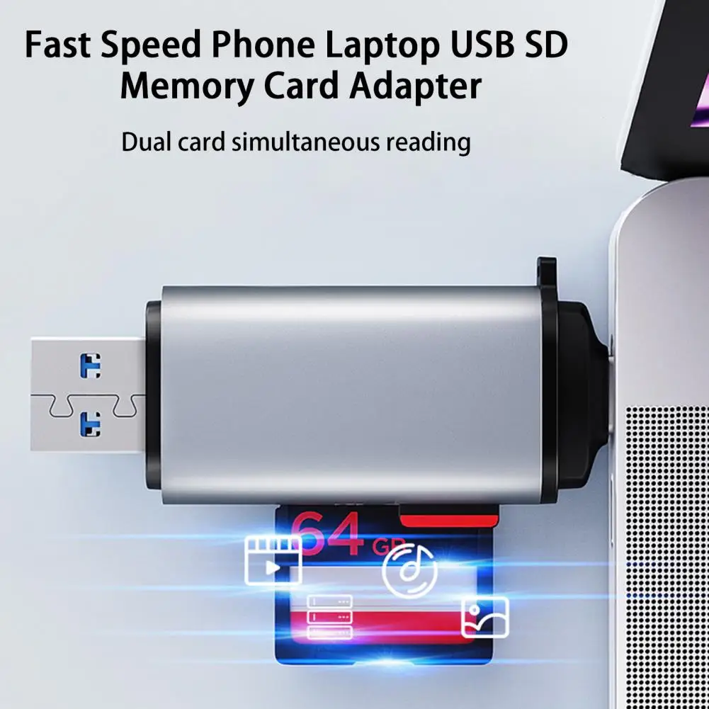 USB Card Reader Ultra-Light TF Card Reader Double-Headed Memory Expansion TF Card Adapter Laptop Accessories Multipurpose