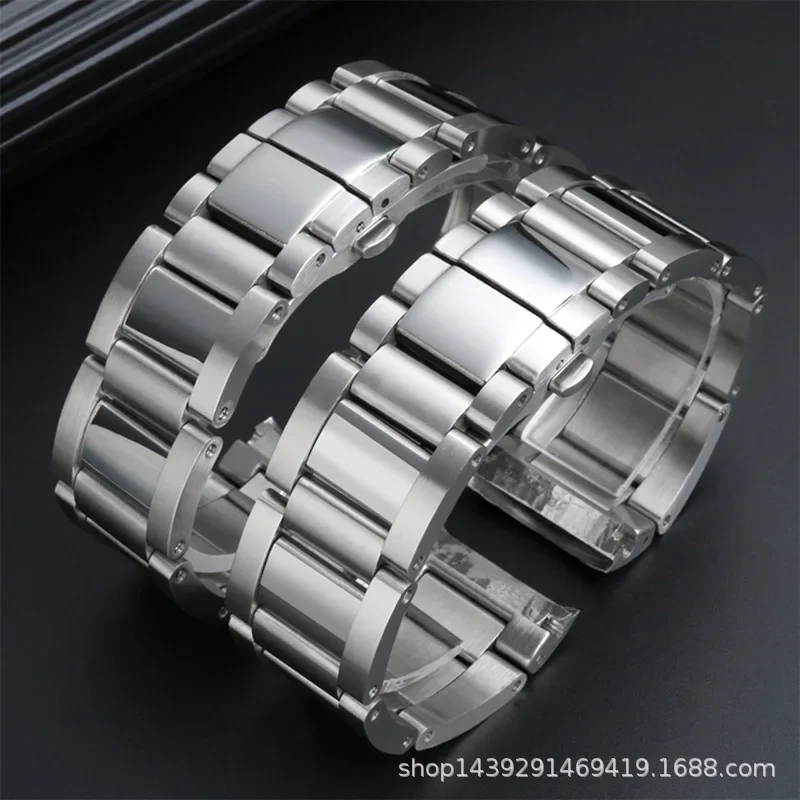 23mm For Cartier Calibre Series Watch Strap High Quality Stainless Steel  W7100041 W7100037 Metal Bracelet Men Women Watchband