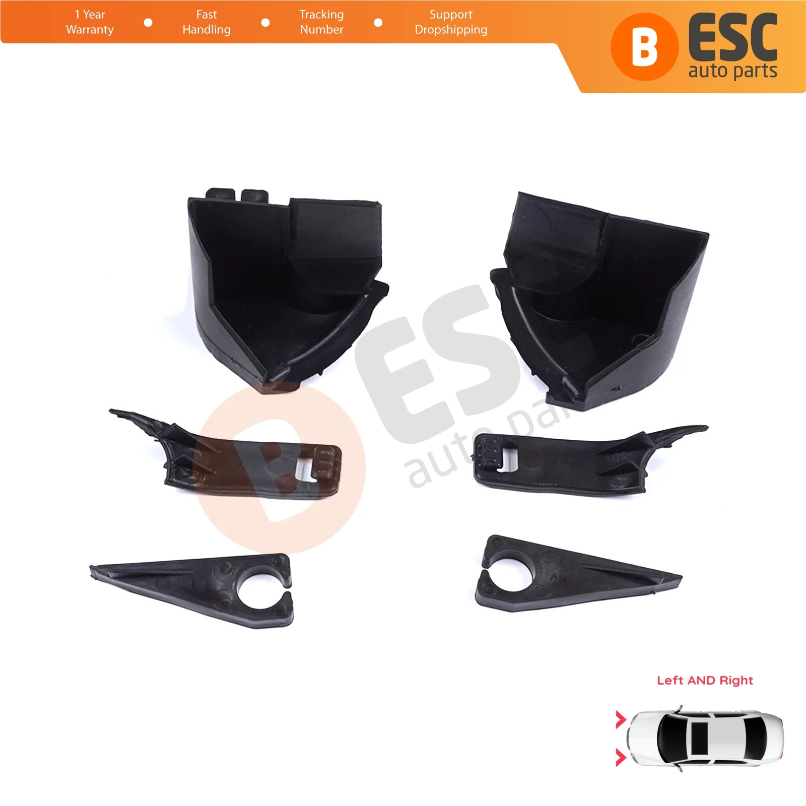 EHL571 Headlight Holder Mount Repair Bracket Tab Set Right Left Side for Ford Transit Tourneo Custom MK1 V362 2012-2018