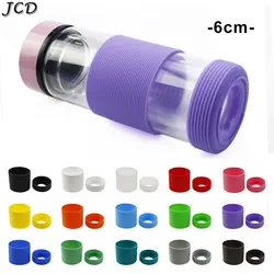 JCD 1Set 6cm Silicone Cup Middle Sleeve Stripe Non-slip Mug Sleeve Glass Bottle Cover Anti Scalding Cup Bottom Cover