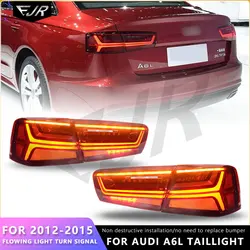 For Audi A6L 2012-2015 LED Taillight Assemblies C7 Modified 18 Audi C7PA Rear Tail Light Flow Steering Turn Brakes Car Lamp