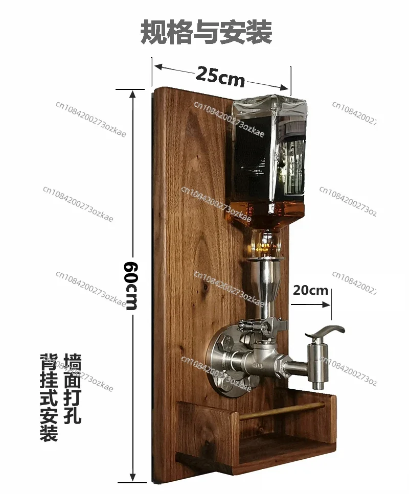 Black Walnut Wooden Wine Rack Restaurant Bar Counter Shelf Decorative Foreign Wine Liquor Divider