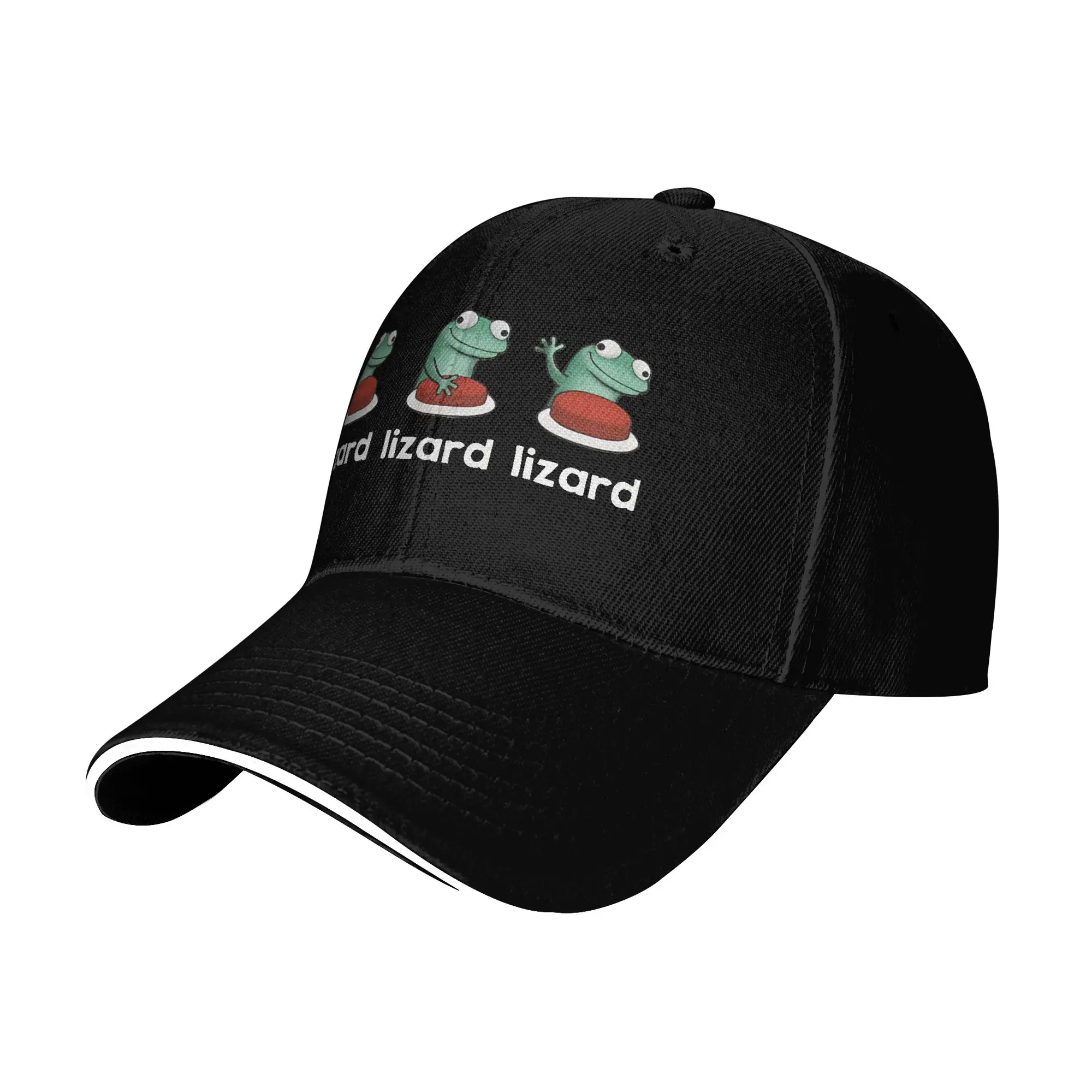 Lizard Meme Button Baseball Cap Sandwich Caps Unisex Polyester Dad Hat Activities