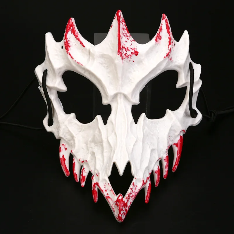 HALLOWEEN Night Gory Collection Japanese Yokai Half-Face Blood Mask: Tiger/Yasha/Tengu/Werewolf/Nue Anime-Style Party Mask" image 4