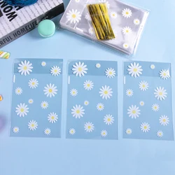 50pcs Daisy Candy Bags Transparent Flower Biscuits Baking Packaging Bag Wedding Birthday Party DIY Gifts Wrapping Supplies