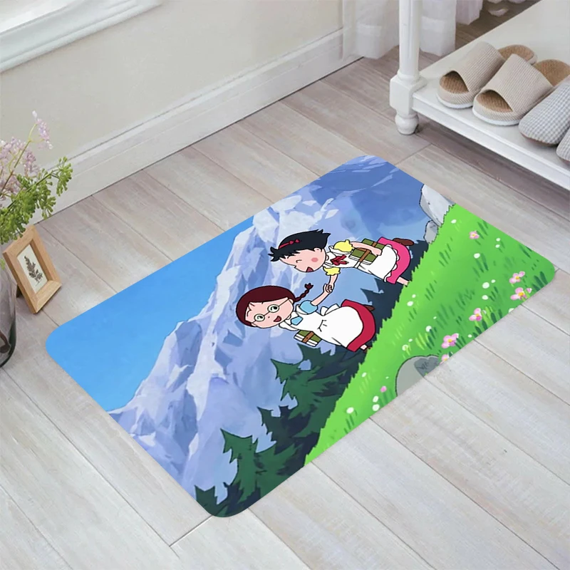 C-Chibi Maruko Chan Cartoon Floor Mat Carpets Kitchen Carpet Home Room Rugs Doormat Entrance Door Balcony Foot Rug Mats Bathroom